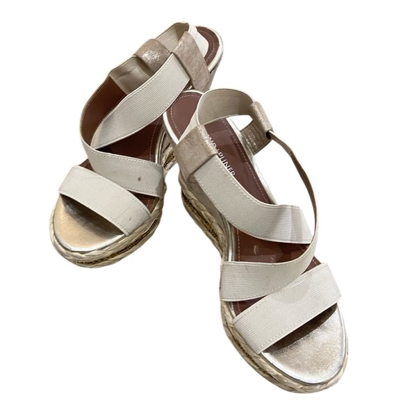Donald pliner Tilisp platform wedge elastic straps metallic leather sandals 9.5 - Picture 4 of 10